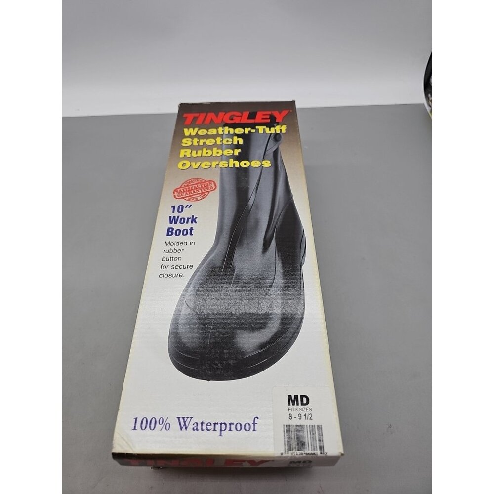 Tingley 1400 Overboots Natural Rubber, 10 In Height, Snap Tab Med 8-9.5‎ New